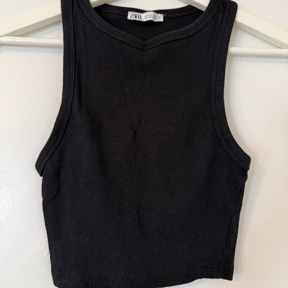 Zara halter ribbed tank top